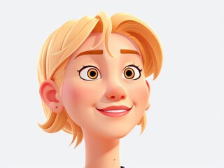 3d girl cartoon illustration,3d cartoon