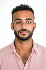 Fototapeta premium Portrait für Reisepass - Junger Mann aus Syrien mit Bart