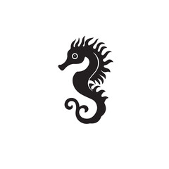 Seahorse in cartoon, doodle style . Image for t-shirt, web, mobile apps and ui. Isolated 2d vector illustration in logo, icon, sketch style, Eps 10, black and white. AI Generative