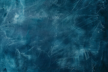 A blue background with a lot of paint splatters and brush strokes