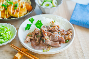 牛タン下のネギだれ炒め