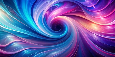 Obraz premium Vibrant, swirling shapes in shades of blue, purple, and pink blend together in a mesmerizing abstract background,
