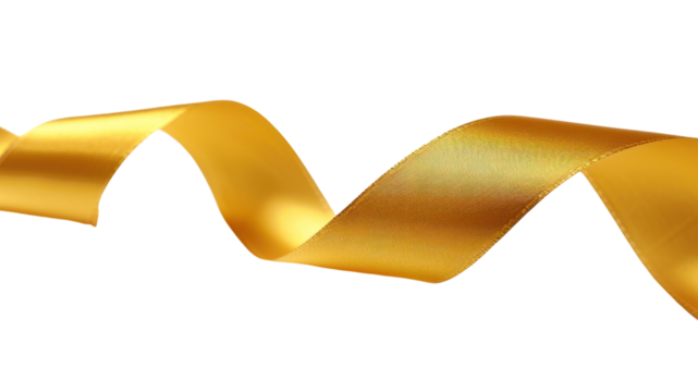 PNG Elegant golden ribbon curl