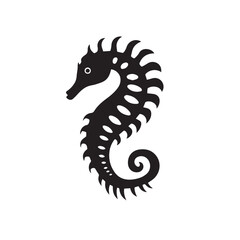 Fototapeta premium Seahorse in cartoon, doodle style . Image for t-shirt, web, mobile apps and ui. Isolated 2d vector illustration in logo, icon, sketch style, Eps 10, black and white. AI Generative