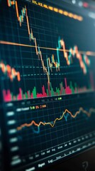 financial stock chart display screen business concept