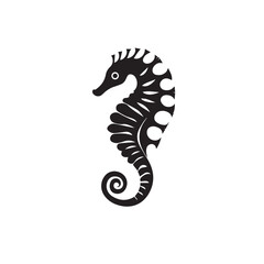 Obraz premium Seahorse in cartoon, doodle style . Image for t-shirt, web, mobile apps and ui. Isolated 2d vector illustration in logo, icon, sketch style, Eps 10, black and white. AI Generative