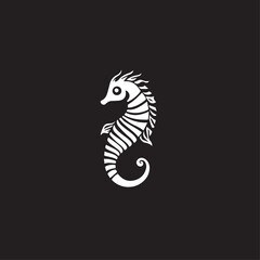 Fototapeta premium Seahorse in cartoon, doodle style . Image for t-shirt, web, mobile apps and ui. Isolated 2d vector illustration in logo, icon, sketch style, Eps 10, black and white. AI Generative