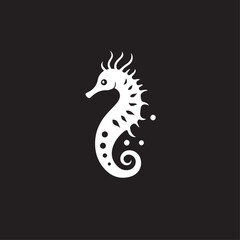 Obraz premium Seahorse in cartoon, doodle style . Image for t-shirt, web, mobile apps and ui. Isolated 2d vector illustration in logo, icon, sketch style, Eps 10, black and white. AI Generative
