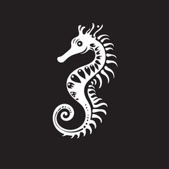 Fototapeta premium Seahorse in cartoon, doodle style . Image for t-shirt, web, mobile apps and ui. Isolated 2d vector illustration in logo, icon, sketch style, Eps 10, black and white. AI Generative