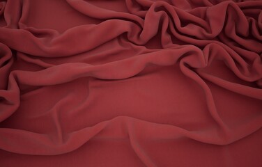 Elegant drapery of delicate burgundy fabric. 