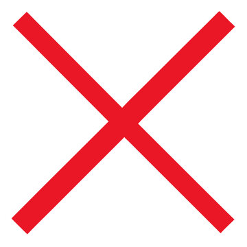 recommend clip art: red cross mark vector without background