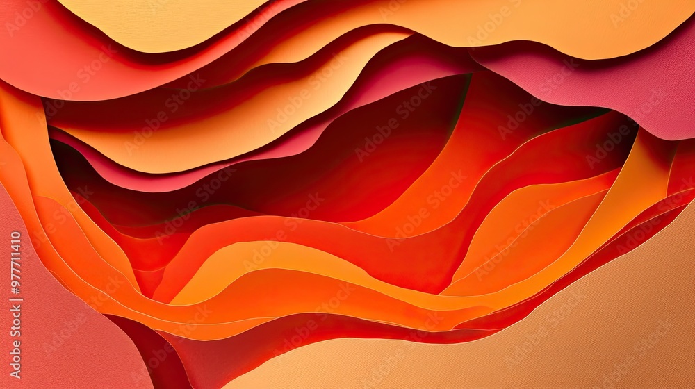 Poster a dynamic paper cutout scene with layers of intricate shapes and shadows, leaving a central blank ar