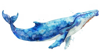 blue whale isolated on a transparent background.