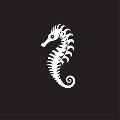 Fototapeta premium Seahorse in cartoon, doodle style . Image for t-shirt, web, mobile apps and ui. Isolated 2d vector illustration in logo, icon, sketch style, Eps 10, black and white. AI Generative