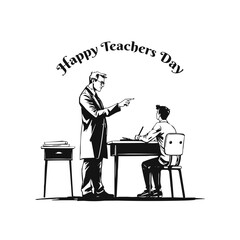Happy Teacher's day concept vector illustration background. Creative teacher's day vector education concept.