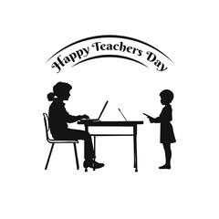 Happy Teacher's day concept vector illustration background. Creative teacher's day vector education concept.