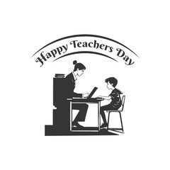 Happy Teacher's day concept vector illustration background. Creative teacher's day vector education concept.
