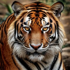 Fototapeta premium Beautiful Realistic Close Up Tiger Head