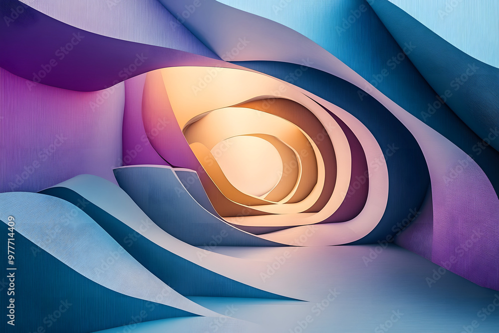 Poster 3d abstract rendering, the gateway to an unknown world of geometry and texture