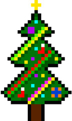 christmas, christmas tree, christmas tree pixel, christmas tree pixel art, pixel art, holiday pixel art, holiday pixel