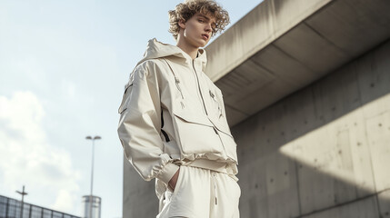 Young Male Model in Minimalist Streetwear