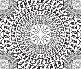 Motif mandala pattern vector line art design. border mandala coloring pages.Beautiful monochrome illustration for adult coloring book with abstract linear pattern
