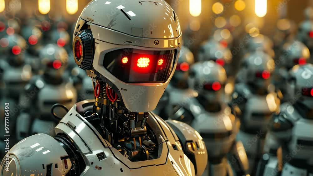 Poster ai replaces humans in various tasks showcasing automation technology in the workplace