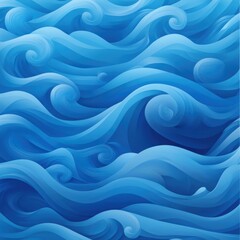 Obraz premium A vibrant and dynamic pattern of swirling blue waves, creating a sense of movement and tranquility. Ideal for backgrounds and designs.