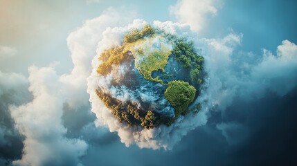 Abstract Planet for World Meteorological Day. Global Warming, Climate Change, World Environment Day, Earth Day Concept