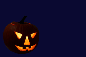 Glowing jack-o-lantern background. With space for own text. Halloween background