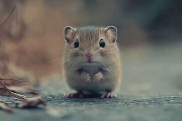 Adorable Cute Little Mouse Looking Directly at the Camera