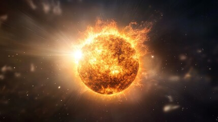 Obraz premium Solar flare, intense space weather event, radiant spectacle.