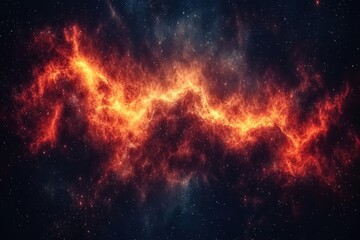 Fototapeta premium Fiery red and orange nebula in deep space symbolizing cosmic energy heat and the beauty of the universe in a dramatic setting