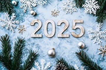 Elegant Minimalist New Year 2025 Postcard Design