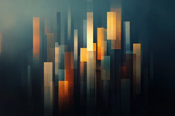 Fototapeta premium Abstract cityscape funded by glowing streams of government spending flowing into public infrastructure, government spending, urban development
