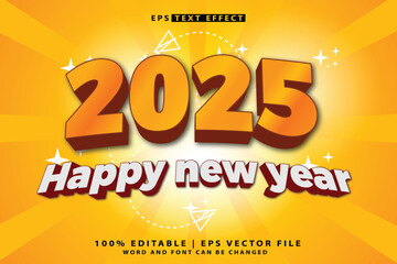 Happy new year 2025 editable text effect