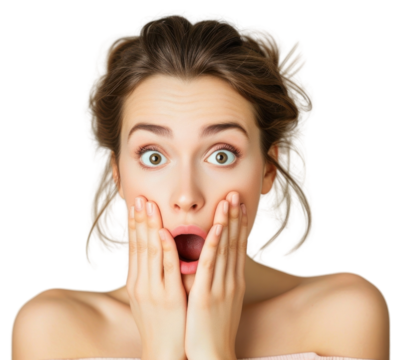 Woman face with surprise portrait adult shock. - Powered by Adobe