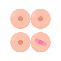 A pair of female breasts for Breast Cancer Awareness Day