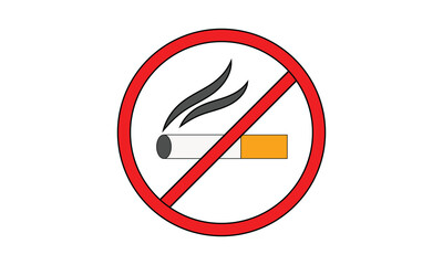 No smoking sign Isolated on a White background .