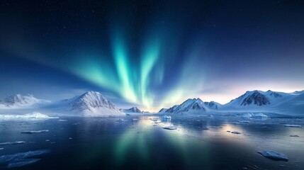 Fototapeta premium Southern Hemisphere aurora, Antarctic night, polar phenomenon.