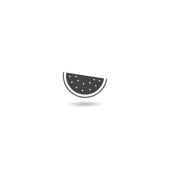Fruits watermelon icon with shadow