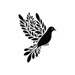 a simple dove silhouette vector style