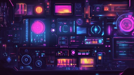 Obraz premium Futuristic Control Panel Interface.