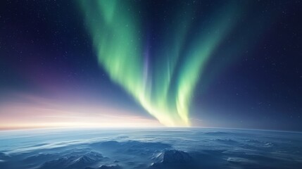 Southern Hemisphere, shimmering aurora, silent night.