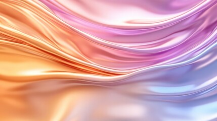 A colorful, flowing piece of fabric with a mix of orange, pink, and blue hues