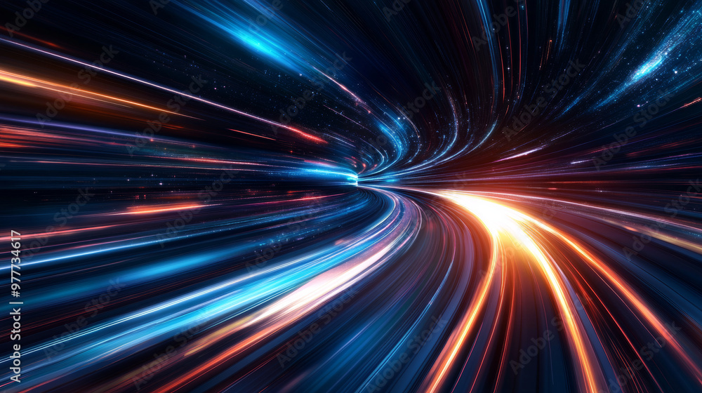Poster speed movement design background concept featuring hi-tech digital technology elements. the dynamic 