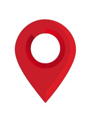 Red 3D map location pin for navigation and GPS marker icons