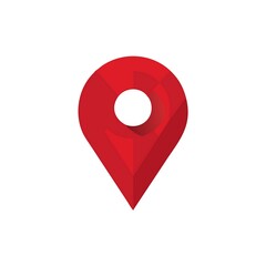 Red 3D map location pin for navigation and GPS marker icons