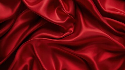 Obraz premium A red fabric with a pattern of red and white. The fabric is very soft and smooth. The red color is bold and stands out against the white background. Scene is elegant and luxurious
