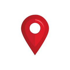 Red 3D map location pin for navigation and GPS marker icons